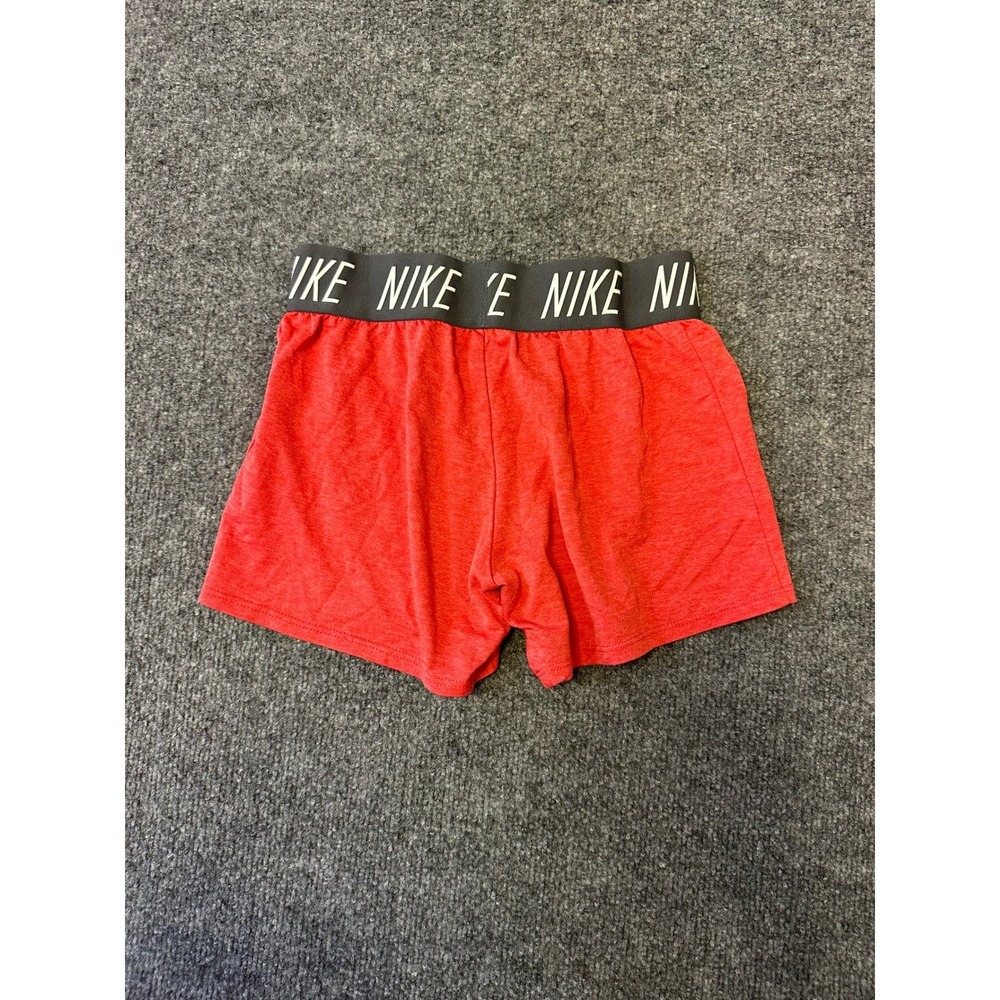 Nike Athletic Shorts Womens Size M Red Dri-Fit Elastic Logo Waistband Gym Run
